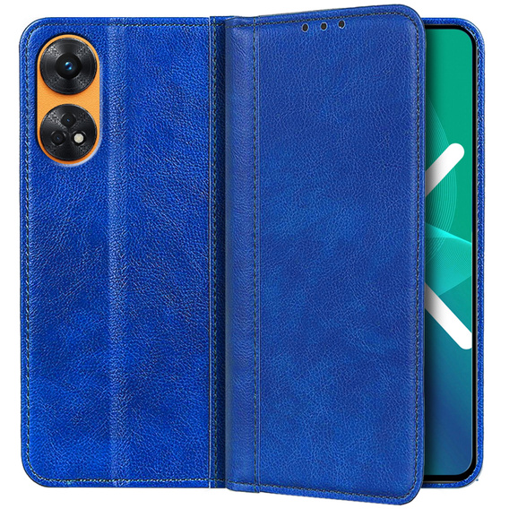 Etui z klapką do Oppo Reno8 T, Split Leather, niebieskie