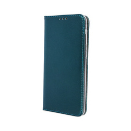 Etui z klapką do Samsung Galaxy A54 5G, Smart Magnetic, ciemnozielone + szkło 9H