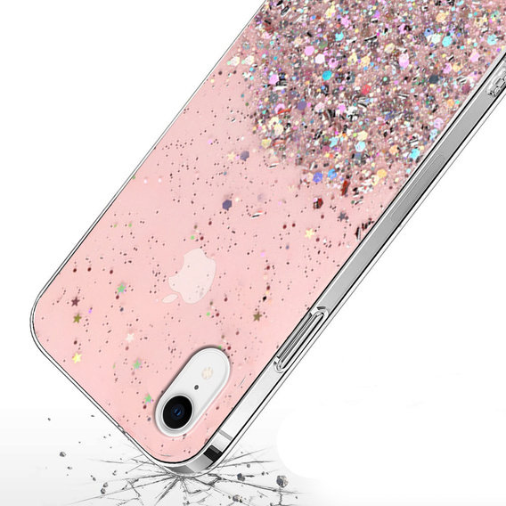 Etui do iPhone XR, Glittery, różowe