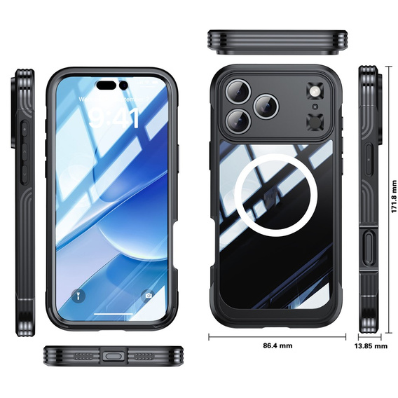 Etui Shockproof ze szkłem do MagSafe do iPhone 17 Pro Max
