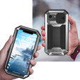 Etui pancerne do iPhone 16E, R-JUST, z ruchomą przesłoną aparatu, srebrne