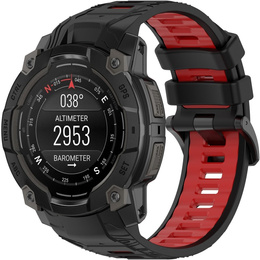 Pasek silikonowy do Garmin Instinct 3 Solar / Instinct 3 AMOLED 45mm – sportowy, czarno-czerwony