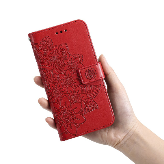 Etui z klapką do Oppo Reno5 Z / A94 / A95 5G, Mandala, czerwone