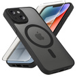 Etui do iPhone 14, do MagSafe, ERBORD Matt Case, czarny + Szkło na ekran