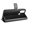Etui z klapką do Motorola Moto E20/E30/E40, Crazy Horse Wallet, czarne