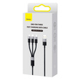 Baseus kabel 3w1 Starspeed USB na USB-C / Micro USB / Lightning 1,2 m 3,5 A - Czarny