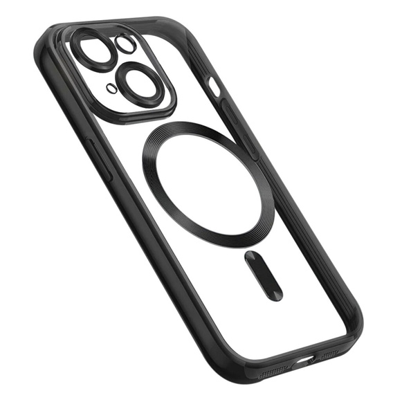 Etui do iPhone 15, Electro MagSafe, czarne + Szkło na ekran