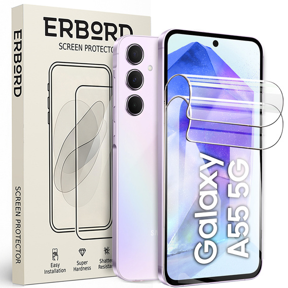 2x Folia Hydrożelowa ERBORD do Samsung Galaxy A55 5G – elastyczna ochrona ekranu na co dzień