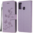 Etui z klapką do Motorola Moto G10 / G30, Butterfly, fioletowe