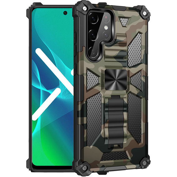 Etui do Samsung Galaxy S22 Ultra, Armor Kickstand, zielone