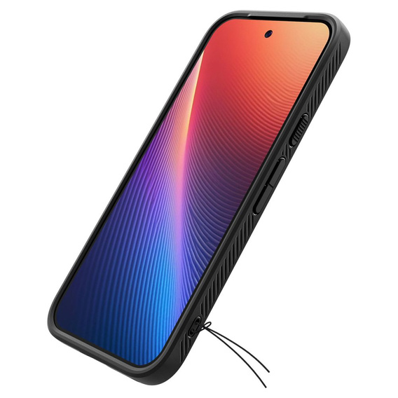 Etui Spigen do Google Pixel 9A, Liquid Air, czarne + Szkło Hartowane 9H