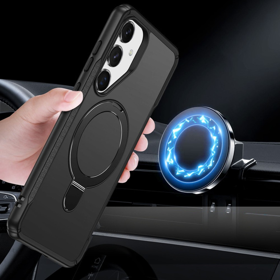 Etui do Samsung Galaxy S25/S24 magnetyczne, z podstawką – czarne