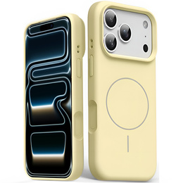 Etui silikonowe do iPhone 17 Pro, do MagSafe, antywstrząsowe, żołte