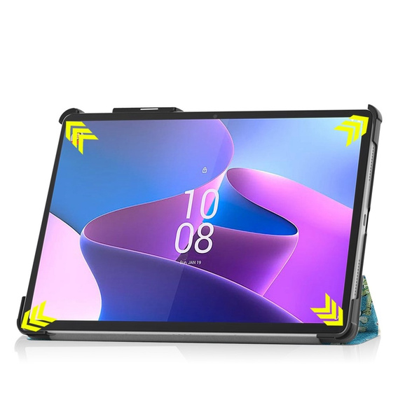 Etui do Lenovo Tab P11 Pro Gen 2 TB132FU TB132XU 11.2", Trójdzielne z miejscem na rysik, Kwiaty 