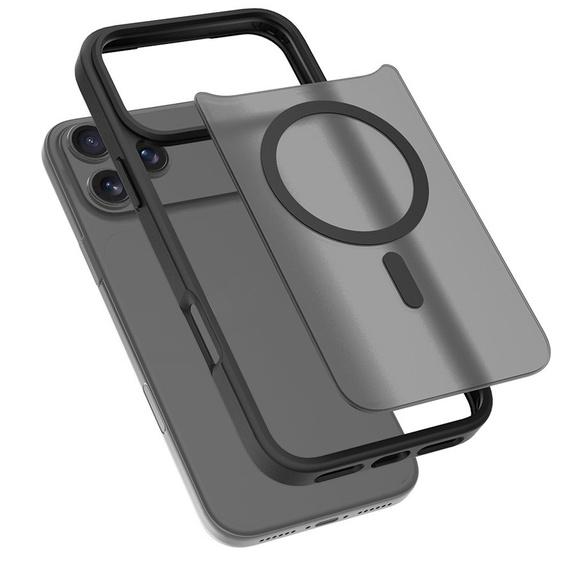Etui Matt Case do iPhone 17 Pro Max, do MagSafe, półprzezroczyste czarne