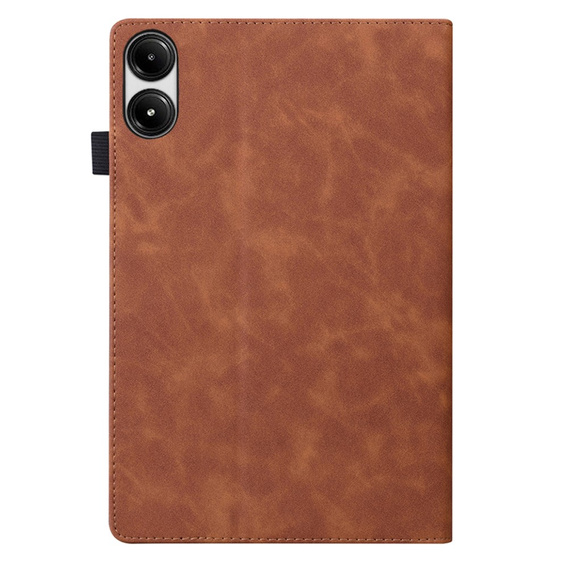 Etui z klapką i kieszeniami na karty do Xiaomi Redmi Pad 2 - Brązowe