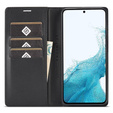 Etui z klapką LC.IMEEKE do Samsung Galaxy A17 5G, z fakturą karbonu, czarne