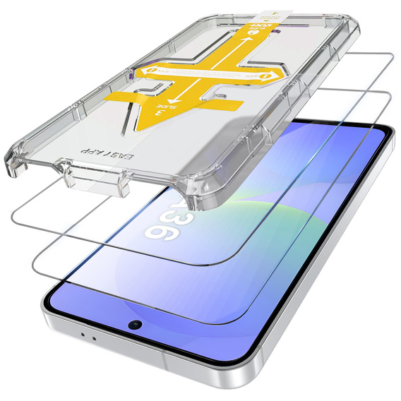 2x Szkło Szkło Hartowane do Samsung Galaxy A36 5G, ERBORD Easy App Full Screen Protector