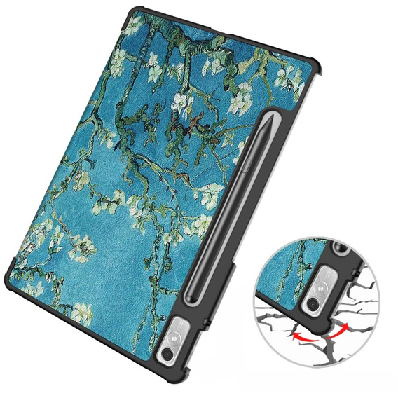 Etui do Lenovo Tab P11 Pro Gen 2 TB132FU TB132XU 11.2", Trójdzielne z miejscem na rysik, Kwiaty 