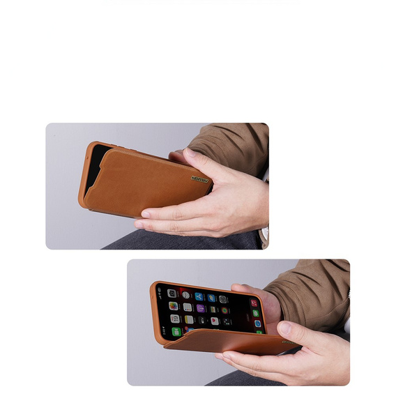 Etui z klapką NILLKIN do Samsung Galaxy A56 5G, CamShield Qin Pro, skórzane, czarne