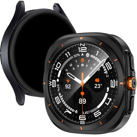 2w1 Etui + Szkło Hartowane do Samsung Galaxy Watch 7 40mm, Czarne