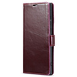 Etui z klapką do Samsung Galaxy S23 Ultra, ERBORD Waxy Wallet, czerwone