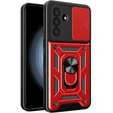 Etui pancerne do Samsung Galaxy A56 5G, CamShield Slide, czerwone + Szkło Hartowane 9H