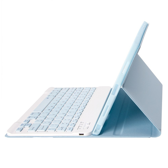 Etui z klawiaturą do Samsung Galaxy Tab S9, Leather Pen Slot, jasnoniebieskie