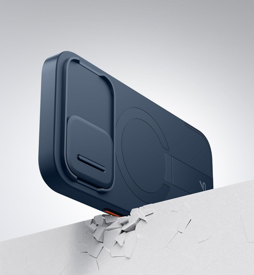 Magnetyczne etui ochronne SURITCH z podstawką i osłoną aparatu – do iPhone 14 Pro Max - niebieskie