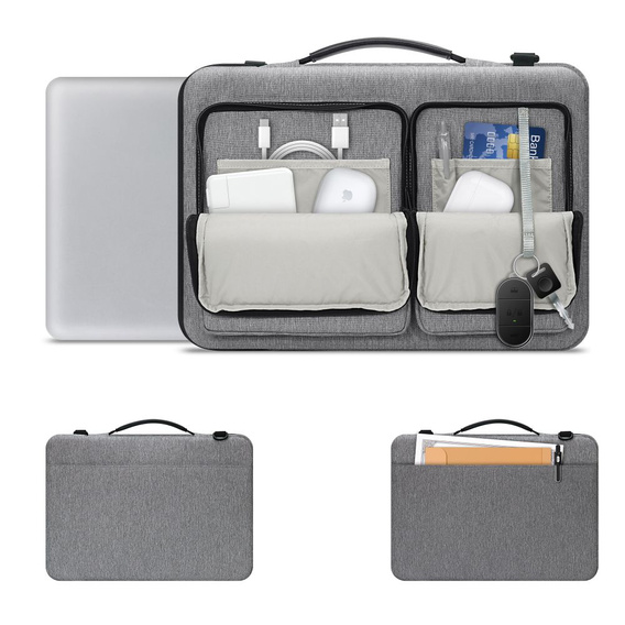 Tech-Protect Defender Bag, Etui Torba do laptopów 15-16 cali, Szara