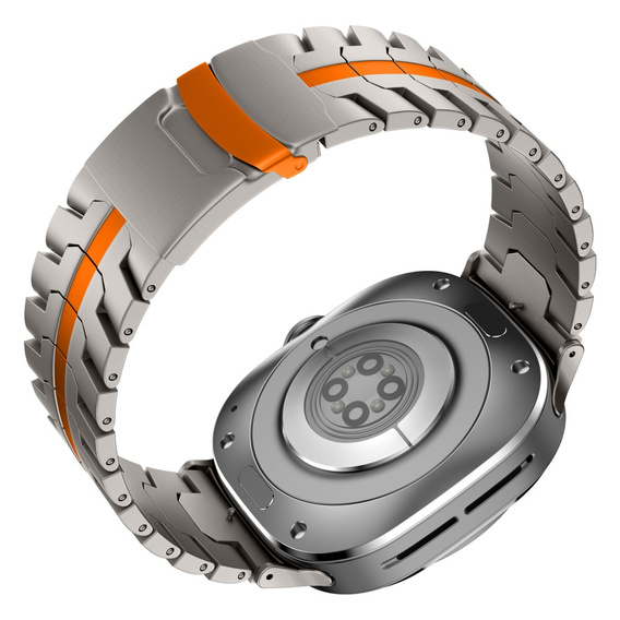 Bransoleta do Samsung Galaxy Watch Ultra 47mm (2025 / 2024), Tytanowa / Pomarańczowa