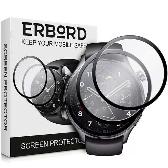 2x Szkło Hybrydowe ERBORD do Xiaomi Watch S1 Pro