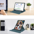 Etui z klawiaturą do Samsung Galaxy Tab S9+, Rotary 360° Leather, ciemnozielone
