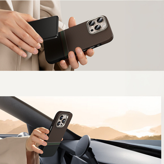 Etui BENKS Kevlar Magnetic Armor Pro Prestige 600D Y066 do MagSafe z aktywnym przyciskiem do iPhone 16 Pro Max