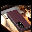 Etui z klapką do Samsung Z Fold6 5G, Smart View Wallet, bordowe