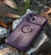 Etui pancerne do iPhone 14 Pro Max, Dexnor CamProtect MagSafe, fioletowe (Dwie ramki)