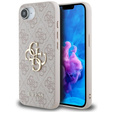 Etui GUESS do iPhone 16E, 4G Big Metal Logo, różowe