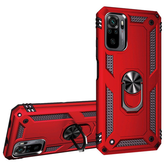 Etui pancerne do Xiaomi Redmi Note 10 / 10S, Nox Case Ring, czerwone