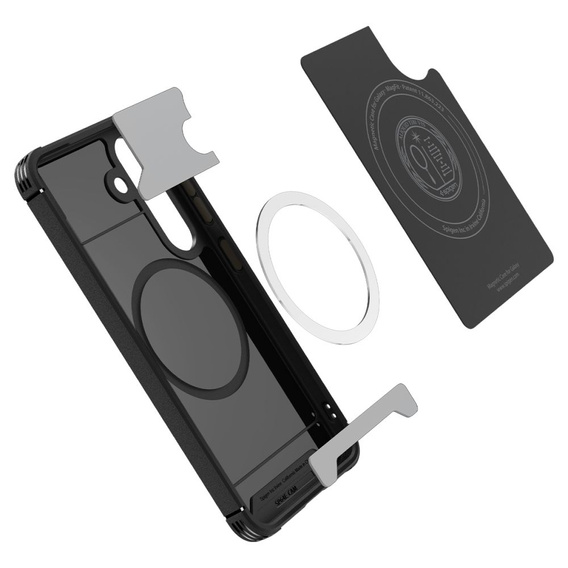 Etui Spigen do Samsung Galaxy S25, Core Armor MagSafe, czarne + Szkło Hartowane 9H