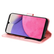 Zestaw Etui z klapką do Samsung Galaxy A33 5G, Mandala i kwiaty, różowe rose gold + szkło