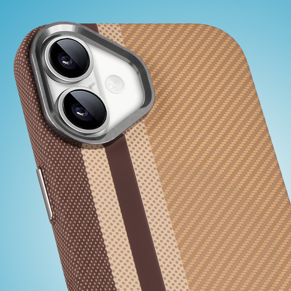 Etui do iPhone 16, Carbon Fiber MagSafe, żółte