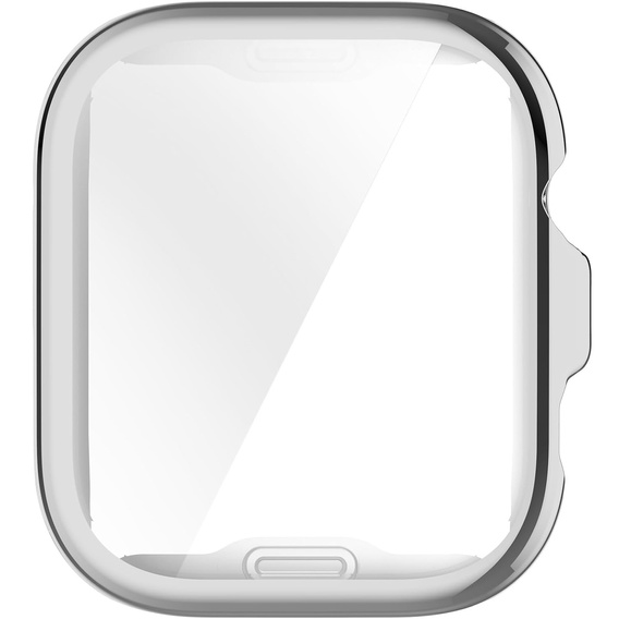 2w1 Etui silikonowe z osłoną ekranu do Huawei Watch Fit 4 Pro – lekka ochrona wyświetlacza i boków - srebrne