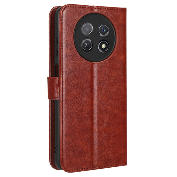 Etui z klapką do Huawei Nova Y91 4G, Crazy Horse Wallet, brązowe