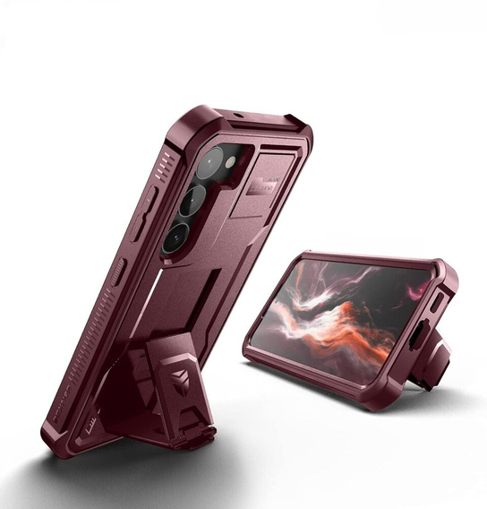 Etui pancerne do Samsung Galaxy S23, Dexnor Full Body (Two Frames), czerwone