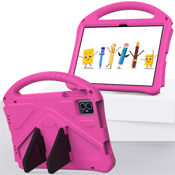 Etui dziecięce do T Tablet 2 5G, z podstawką i uchwytem, różowe