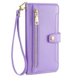 Etui z klapką do Oppo A38 / A18 4G, Wallet Zipper Pocket, fioletowe