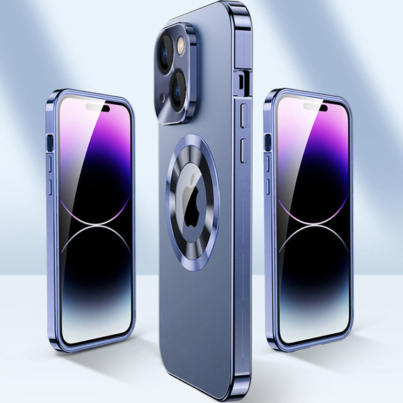 Etui do iPhone 13, Dual Glass, do Magsafe, niebieskie