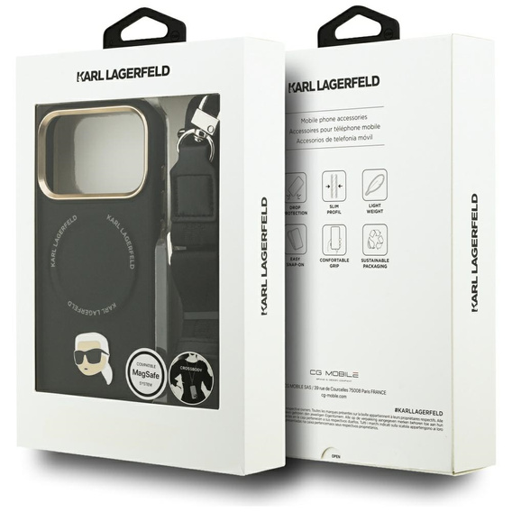 Etui Karl Lagerfeld Big Strap Karl Metal Logo MagSafe do iPhone 17 Pro