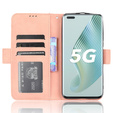 Etui z klapką do Honor Magic 5 Pro 5G, Card Slot, różowe