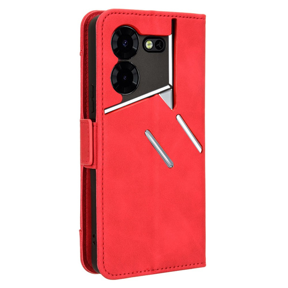 Etui z klapką do Tecno Pova 5 Pro 4G, Card Slot, czerwone